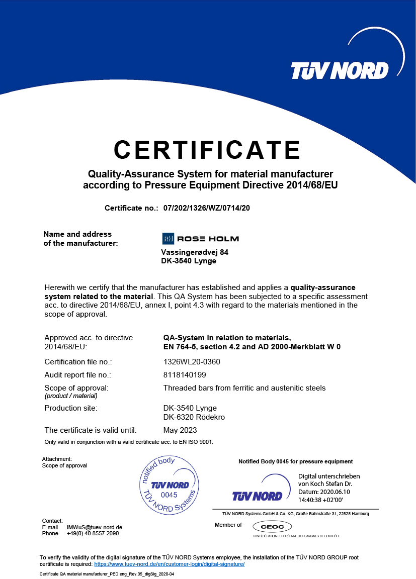 Certificate Qa Material Manufacturer Ped Digsig Eng Signed Koch
